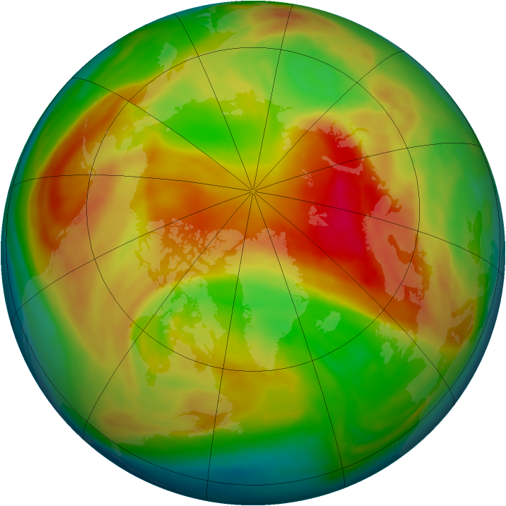 Arctic ozone map for 24 March 2008